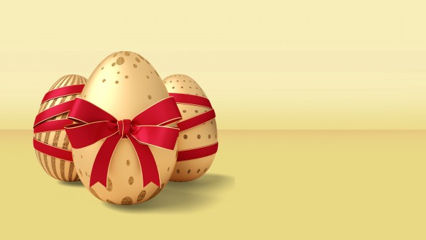 Golden Easter Eggs Decoration Wallpaper