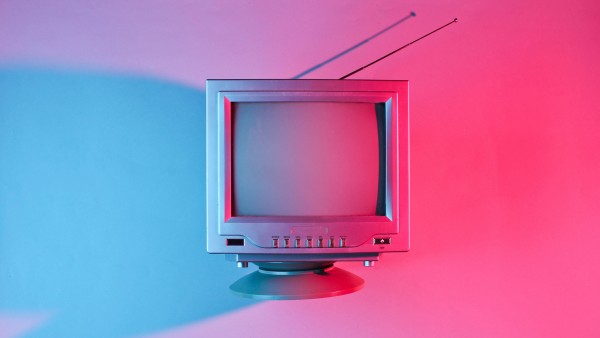 Vintage Television Pink Background Wallpaper
