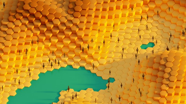 Yellow Hex Sand Cactus Wallpaper