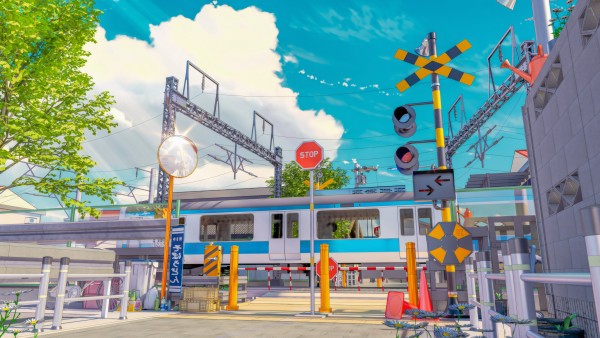 Japan Traffic Lights Train Artwork Wallpaper