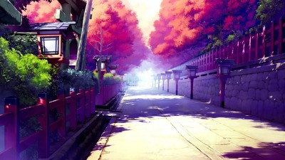 Anime Cherry Blossom Street