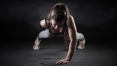 Fitness Girl One Hand Push Up HD Wallpaper