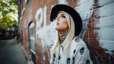 Madison Skye Neck Tattoo Smoke