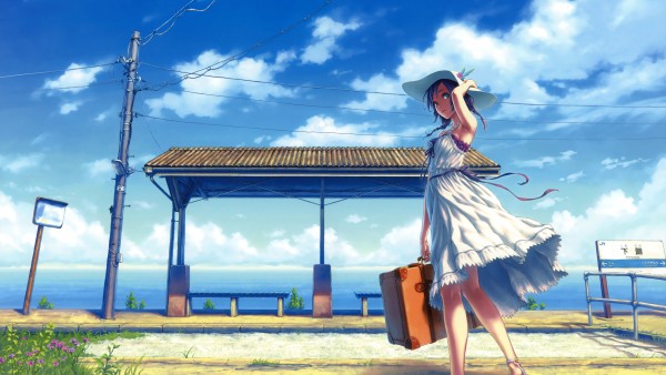 Summer Vacation Anime Girl Wallpaper