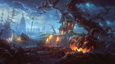 Halloween Dark Night Gothic Art HD Wallpaper