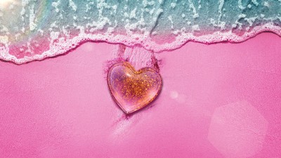 Pink Heart Beach Love Island