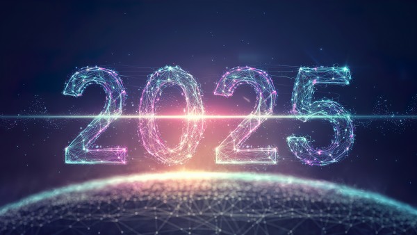 2025 New Year Neon Background Web Wallpaper