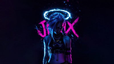 Jinx Arcane Neon Art HD Wallpaper