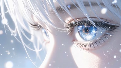 Anime Galaxy Blue Eyes HD Wallpaper