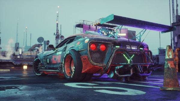 Cyberpunk Concept Drift Car Flanker F Wallpaper