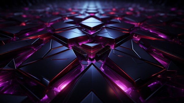 Black Neon Glass Symmetry Wallpaper
