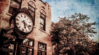 Vintage Time Clock Scene
