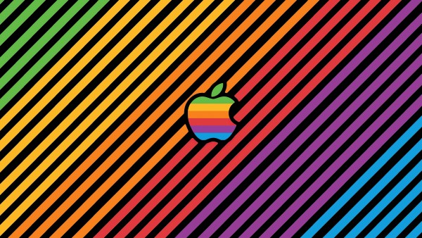 Apple Logo Colorful Multicolor Stripes Wallpaper