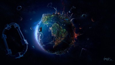 Creative 3D Earth Render HD Wallpaper