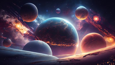 Mystery Space Planet System HD Wallpaper