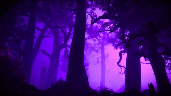 Purple Dark Trees Digital Art Wallpaper