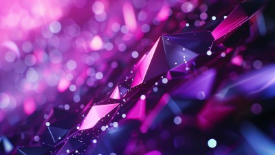 3D Purple Blue Crystals