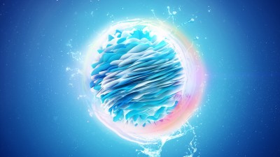 Abstract Water Ball Render HD Wallpaper
