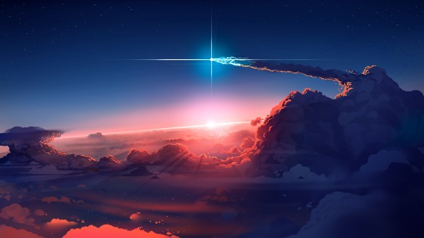 Digital Art Clouds Sunlight Wallpaper