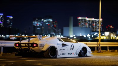 White Lamborghini Countach Bodykit HD Wallpaper