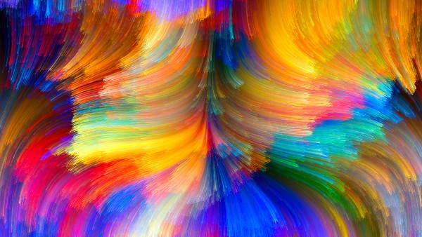 Abstract Bright Color Curves Wallpaper