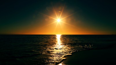 Beautiful Sunset Sea Dark Landscape HD Wallpaper