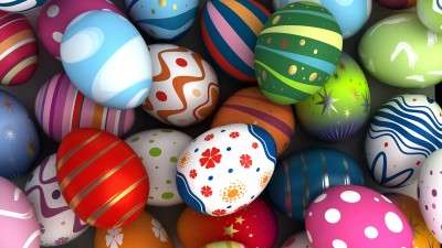 Colorful CGI Easter Eggs HD Wallpaper
