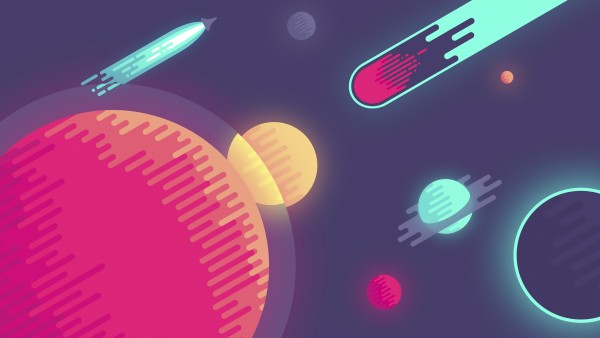 Meteor Space Planet Vector Art Wallpaper