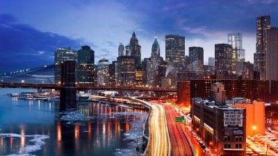 New York Manhattan Lights HD Wallpaper