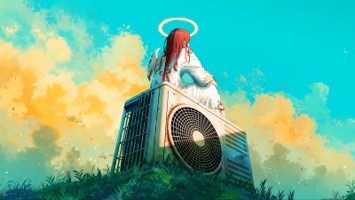 Anime Angel Girl Hvac Illustration HD Wallpaper