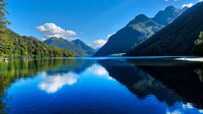 New Zealand Mountains Water Reflection