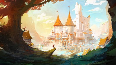 Fantasy City Castle Concept Art HD Wallpaper