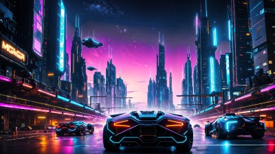 Cyberpunk Cars Urban Race