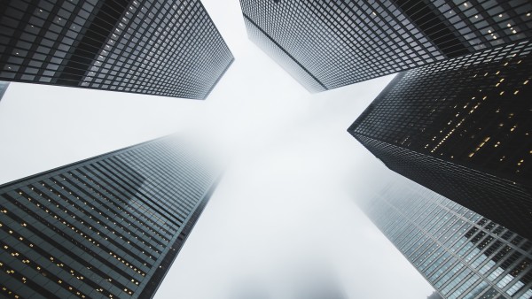 Dark Skyscraper Building Fog Wallpaper