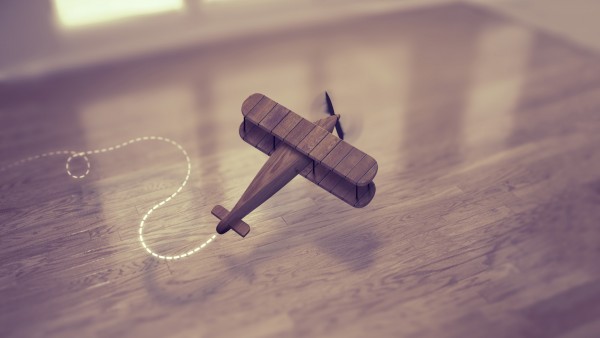 Wooden Plane Toy Wallpaper