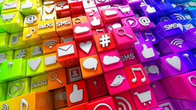 Social Media Icons 3D Cubes