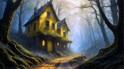 Ai Generated Yellow Goblin S Home HD Wallpaper