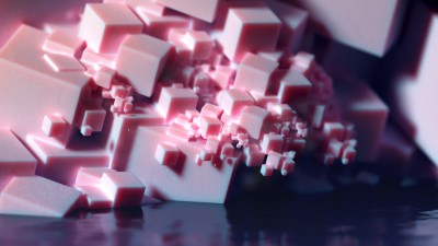 3D Pink Crystal Cubes