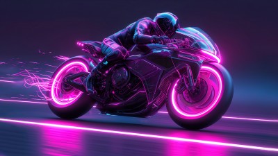 Ai Made Racing Neon Motorcycle