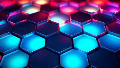 3D Hexagonic Illumination HD Wallpaper