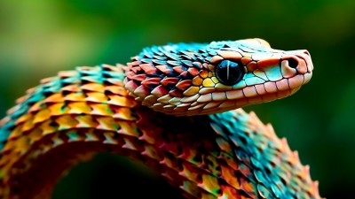 Colorful Snake Ai Art HD Wallpaper