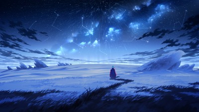 Nightscape Landscape Starred Sky Art HD Wallpaper