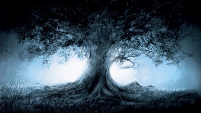 Fantasy Dark Magic Tree Art HD Wallpaper