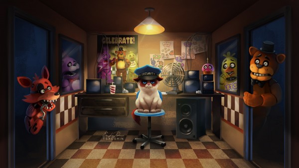 Grumpy Cat Five Nights at Freddys Wallpaper