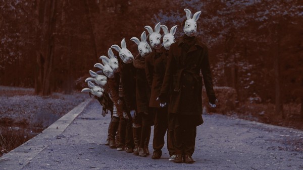 Creepy Bunny Mask Forest Wallpaper