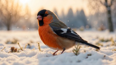 Bird Wildlife Winter Snow