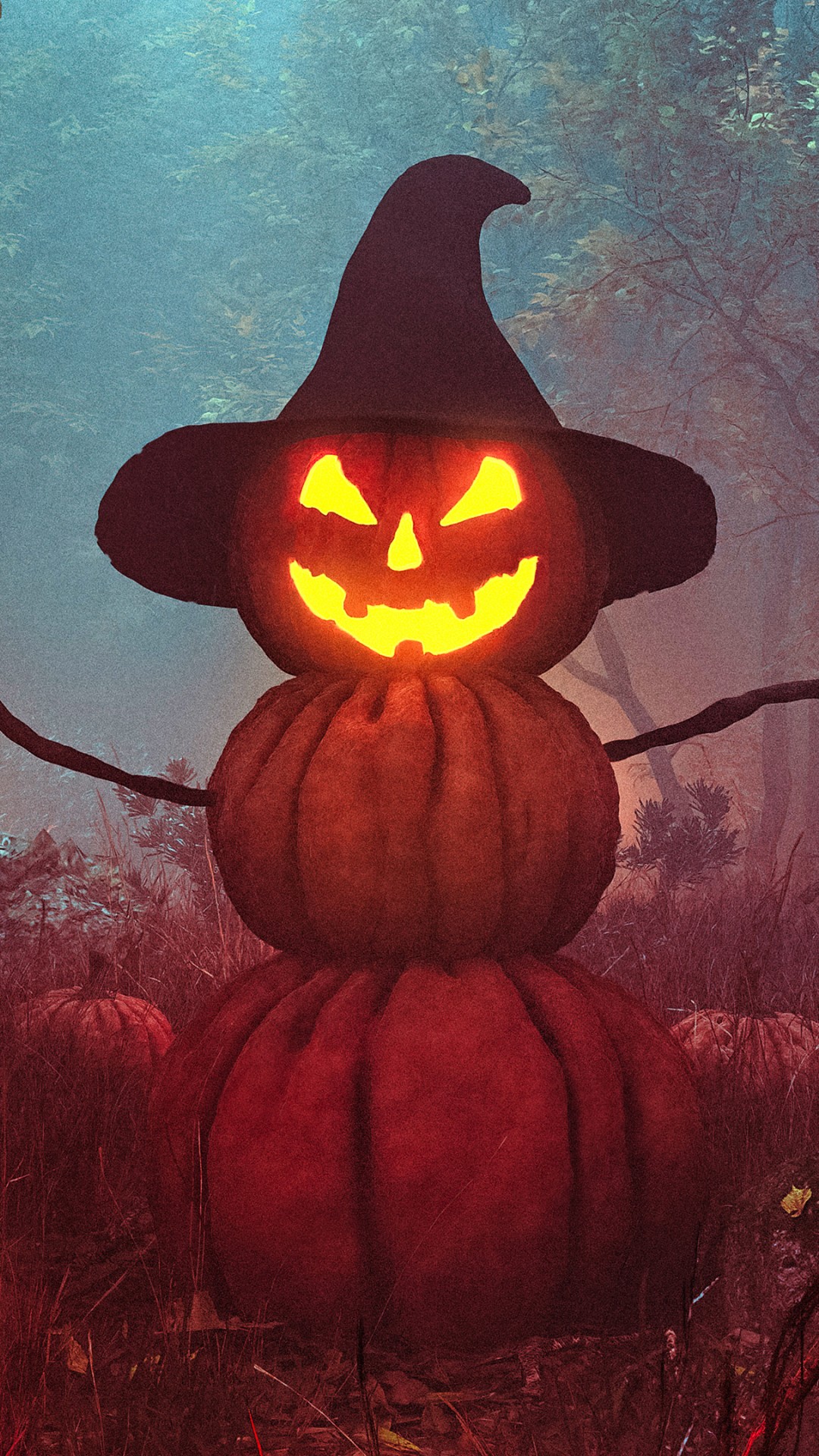 Download Halloween Pumpkin Man Wallpaper in 1080x1920 Resolution