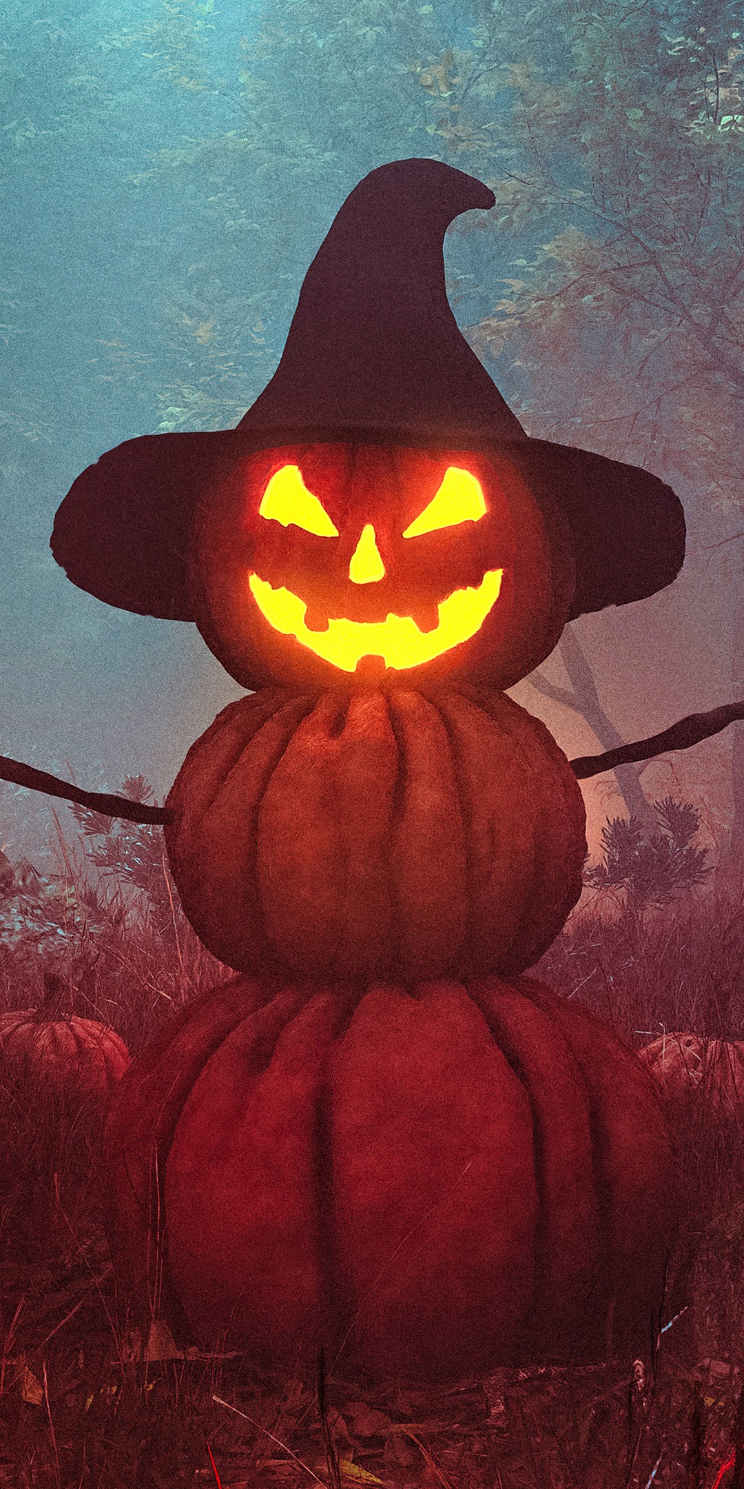 Download Halloween Pumpkin Man Wallpaper in 1080x2160 Resolution