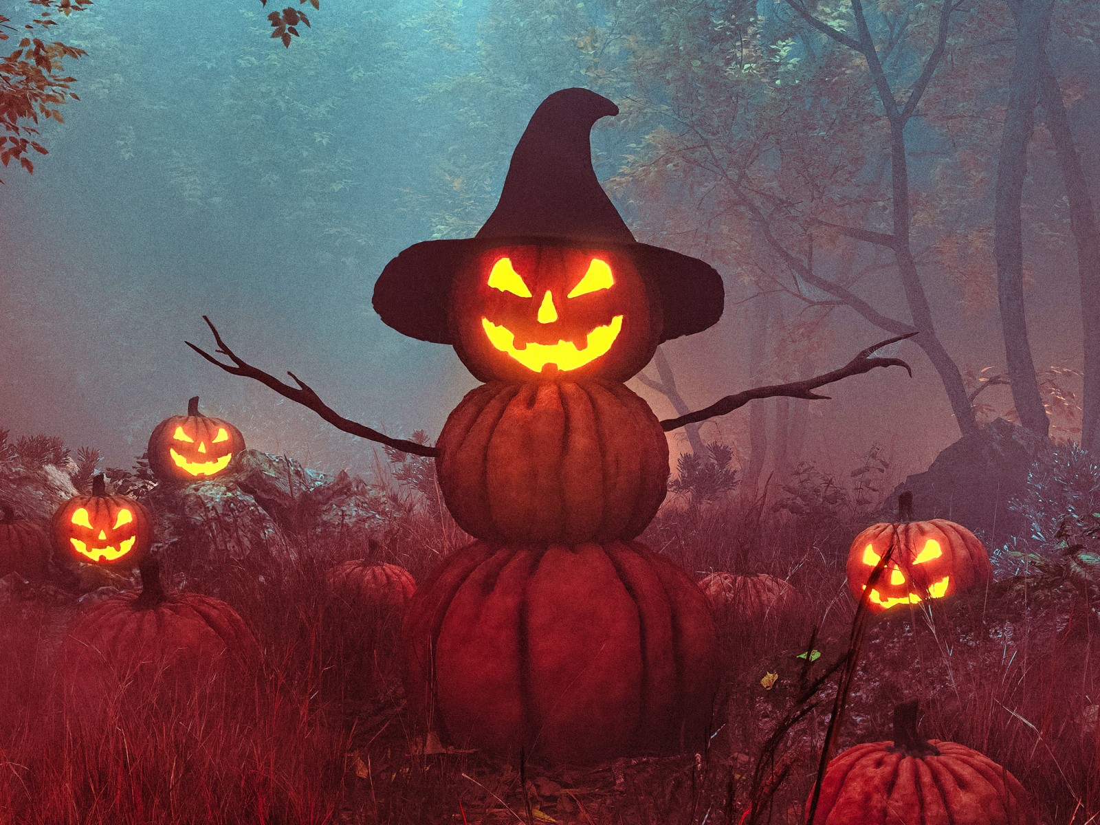 Download Halloween Pumpkin Man Wallpaper in 1600x1200 Resolution