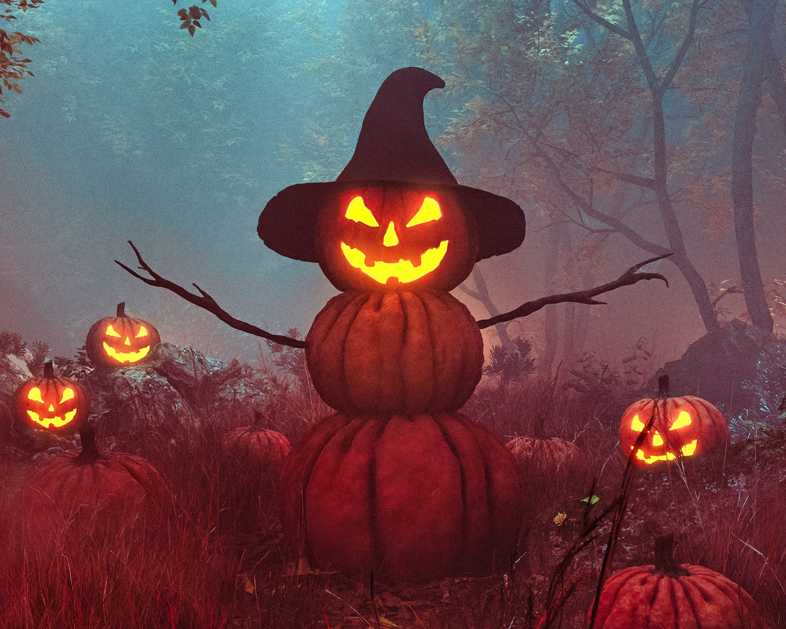 Download Halloween Pumpkin Man Wallpaper in 1600x1280 Resolution